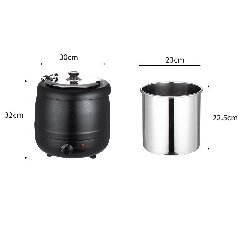 10L Black electric soup warmer