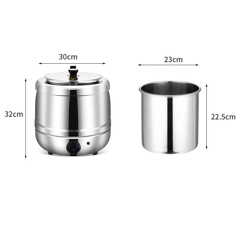 10L Silver electric soup warmer