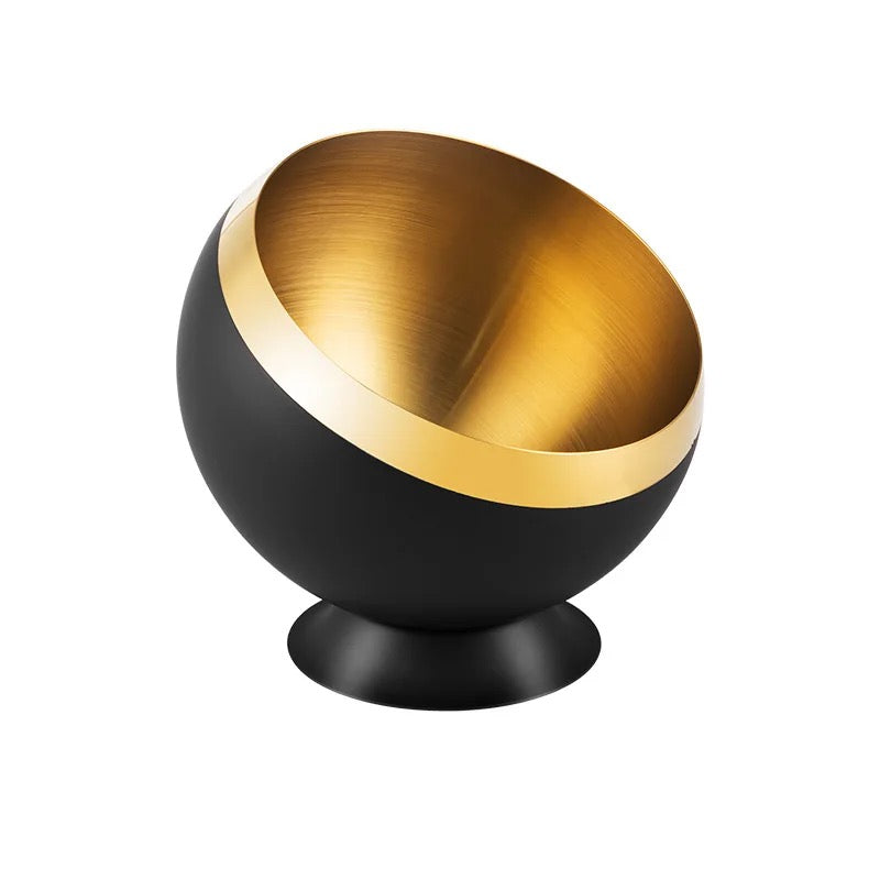 Black & Gold Bevel Bowl 26cm large