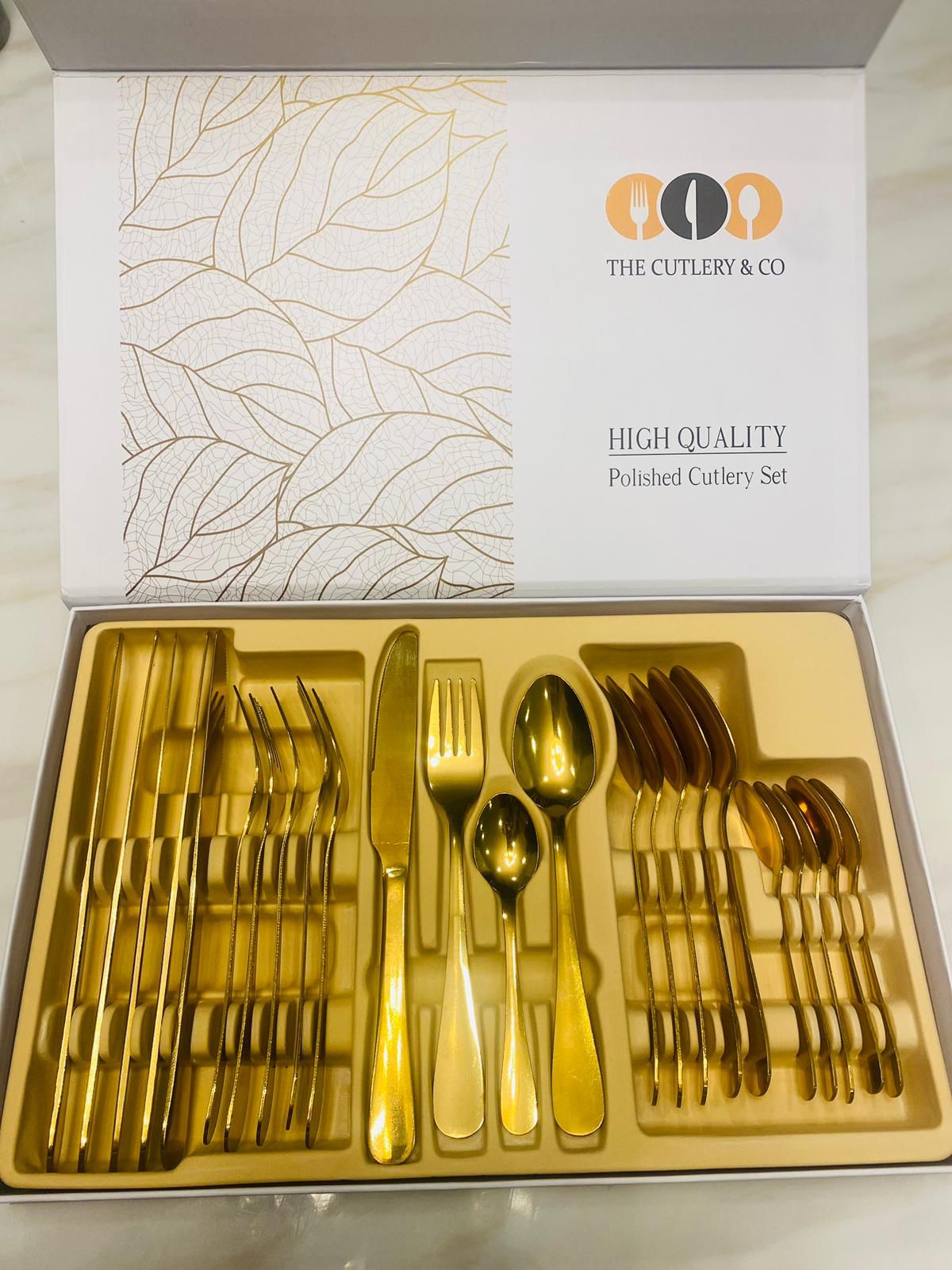 24 PCS Cutlery Set (Gold)