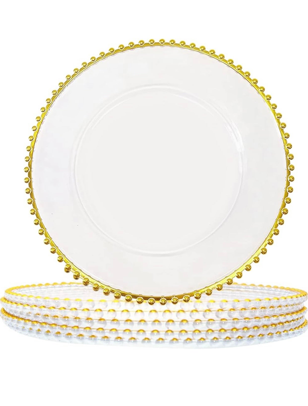 White Gold Charger plates (set of 48)